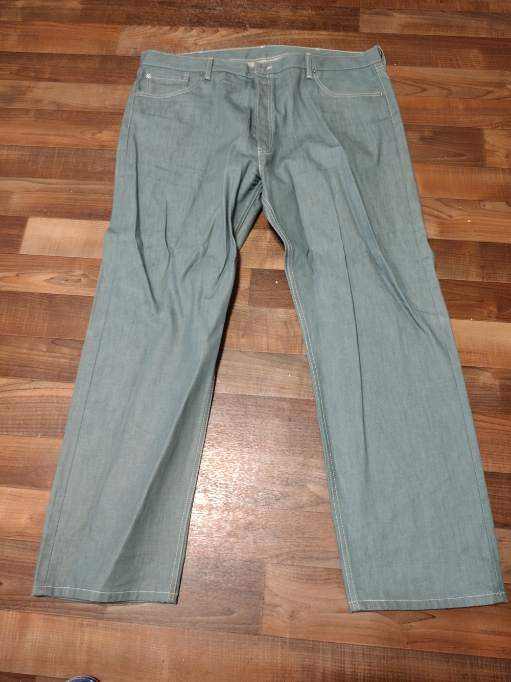 Levi's Straight Jeans in Faded Blue-Green Denim